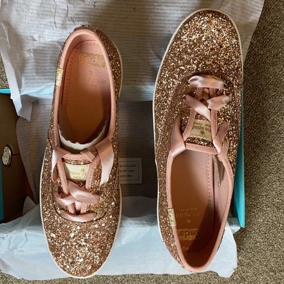 Kate Spade Keds rose gold sneakers. Never worn - Picture 3 of 4